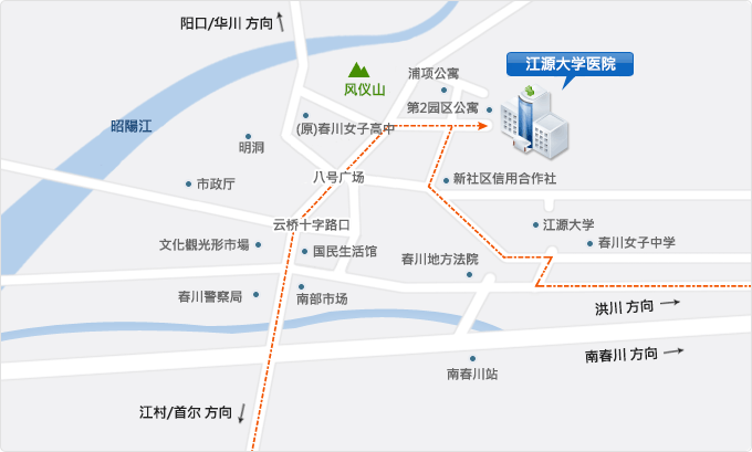江源大学医院 地图