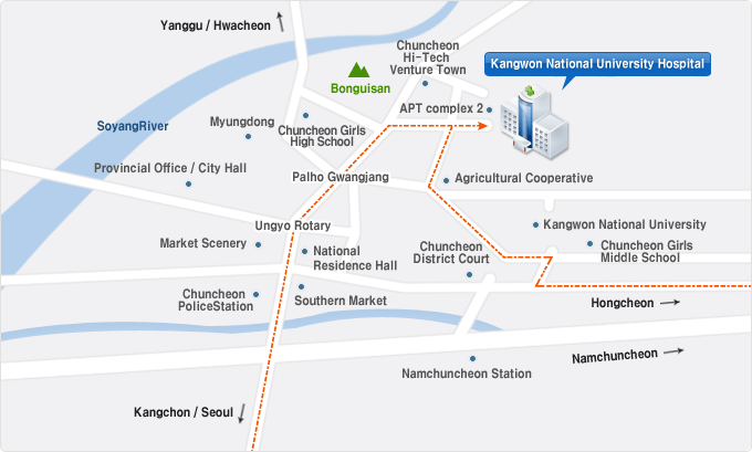 Kangwon National University Hospital map